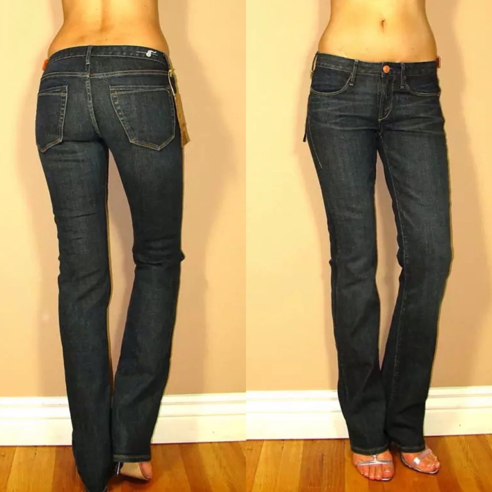 Earnest Sewn Keaton Dark Vintage Bootcut Jeans Y2K Vintage Low Rise Size 24 New